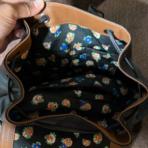 Preloved COACH Billie Blue Jean Denim Leather Backpack - Picture 7 of 8